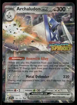 Pokemon Cards Archaludon ex 130/191 Surging Sparks Double Rare NM - Image 1