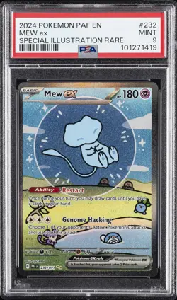 2024 POKEMON PAF EN-PALDEAN FATES SPECIAL ILLUSTRATION RARE #232 MEW EX PSA 9 - Image 1