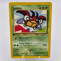 Pokemon TCG Ledyba 63/111 Neo Genesis 1st Edition Non Holo Vintage Card HP - Image 1