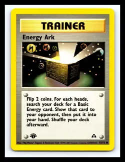💥 Pokemon Card 1st Edition Neo Discovery Energy Ark 75/75 WOTC Vintage Card - Image 1