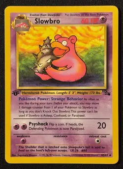 1st Edition Slowbro - Fossil - #43/62 - Vintage Pokemon Card 1999 WOTC - Image 1