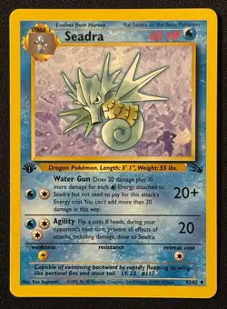 1st Edition Seadra - Fossil - #42/62 - Vintage Pokemon Card 1999 WOTC - Image 1
