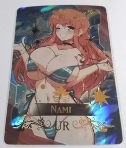 Nami Girl Waifu Trading Card Holofoil Anime Girl One Piece - Image 1