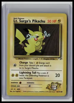 Lt. Surge's Pikachu - Gym Heroes 81/132 Common Non-Holo Pokemon TCG - Image 1