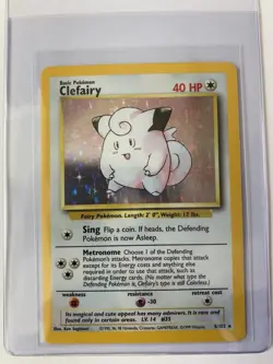 Pokemon TCG Clefairy Base Set Holo Unlimited Rare Card 5/102 - Image 1