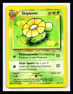 ✨ SKIPLOOM # 49/111 Neo Genesis Pokemon Vintage Card 2000 - Non Holo - Image 1