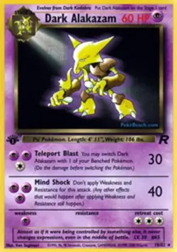 1x Dark Alakazam - 18/82 - Rare - 1st Edition Moderately Played Pokemon G1 - Tea - Image 1