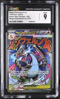 Pokemon Mega Charizard X EX 023 UPC Box Black Star Promos Graded CGC 9 Mint - Image 1