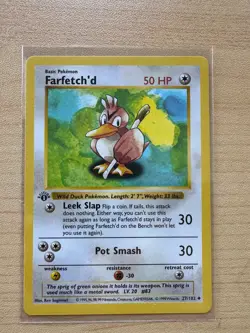 Pokemon Card - Farfetch'd Base Set Shadowless 27/102 1st Edition Uncommon - Image 1