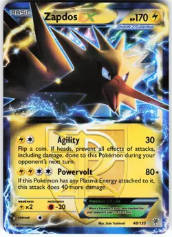 Zapdos EX (Team Plasma) 48/135 Pokemon Plasma Storm Holo Ultra Rare VLP - Image 1