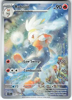 Raboot - 147/142 Pokemon SV07: Stellar Crown Holo Illustration Rare MP - Image 1