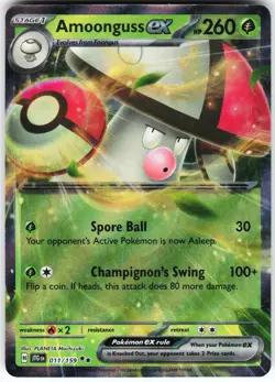 Amoonguss ex 011/159 Pokemon SV09: Journey Together Holo Double Rare NM - Image 1