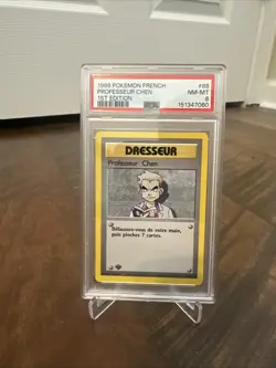 Pokemon TCG Professeur Chen 88/102 Base Set 1st Edition French NM-MT PSA 8 - Image 1