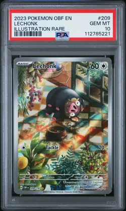 2023 POKEMON OBF EN-OBSIDIAN FLAMES ILLUSTRATION RARE #209 LECHONK PSA 10 - Image 1