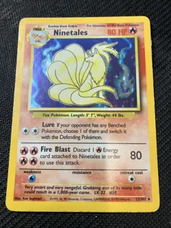 😻 Pokemon NINETAILS Base Set 12/102 * HOLO Mp - Image 1