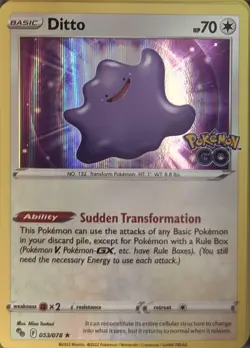 Pokemon Pokemon GO Holo Ditto 053/078 Holo R NM - Image 1