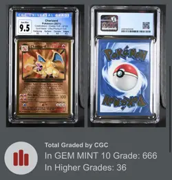 Pokemon Gold Metal Charizard 4/102 CGC 9.5 (Now 10)Original Blue Label Subgrades - Image 3