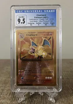Pokemon Gold Metal Charizard 4/102 CGC 9.5 (Now 10)Original Blue Label Subgrades - Image 4