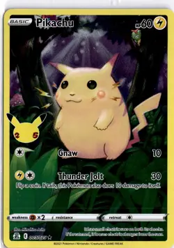 Pokemon TCG 2021 Celebrations Pikachu 005/025 Full Art Near Mint - Image 1