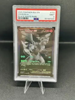 2025 POKEMON BLK EN-BLACK BOLT BLACK WHITE RARE #172 ZEKROM EX PSA 9 - Image 1