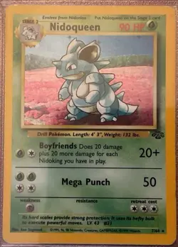 Pokemon TCG Nidoqueen Jungle 7/64 Holo Unlimited Holo Rare - Image 1