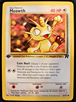 Meowth 62/82 Team Rocket 1st Edition | Pokemon TCG WOTC | Near Mint - Image 1