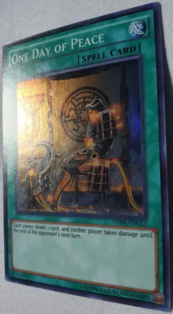 Yugioh 1x One Day of Peace OP04-EN012 Super Rare Unlimited Edition Near Mint - Image 4