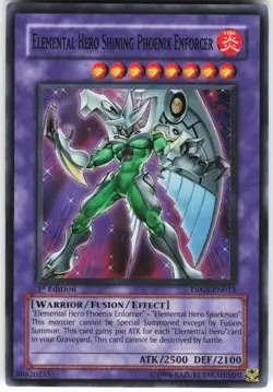 Elemental Hero Shining Phoenix Enforcer DP05-EN013 Yugioh TCG 1st Ed Super Rare - Image 1
