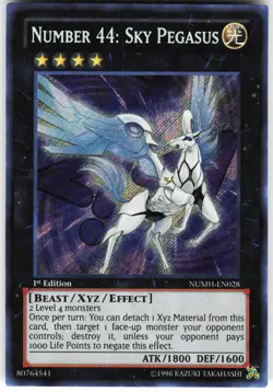 Number 44: Sky Pegasus NUMH-EN028 Yugioh TCG Secret Rare NM - Image 1