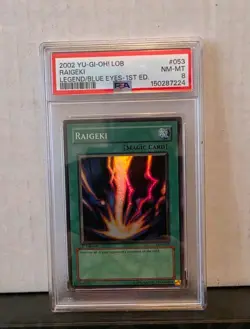 2002 Yu-Gi-Oh! Raigeki LOB-053 1st Edition PSA 8 - Image 1