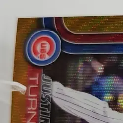 2025 Topps Chrome Update Justin Turner Gold Wave Refractor /50 Chicago Cubs - Image 3