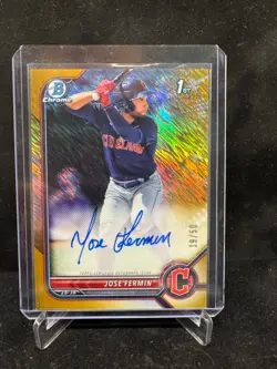 2022 Bowman Chrome Prospect Autographs Gold Shimmer Refractor Jose Fermin /50 - Image 1