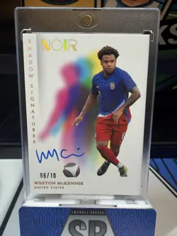 2024-25 Panini Noir Weston McKennie Shadow Signatures Auto Gold /10 On Card - Image 1