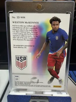 2024-25 Panini Noir Weston McKennie Shadow Signatures Auto Gold /10 On Card - Image 2