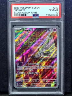 2023 POKEMON SVI EN-SCARLET & VIOLET ILLUSTRATION RARE #210 DROWZEE PSA 10 - Image 1