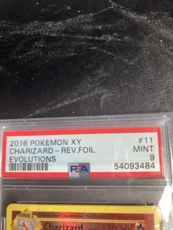 2016 Pokemon XY Charizard 11/108 Evolutions Reverse Holo Foil PSA 9 - Image 2