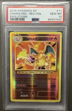 PSA 10 Charizard Reverse Holo 11/108 - 2016 XY Evolutions Pokemon Card - Image 1