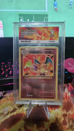 Pokemon TCG 2016 XY Evolutions Reverse Holo Charizard 11/108 Ace Graded 9 - Image 1