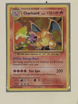 Pokemon TCG Charizard Evolutions Reverse Holo Card 11/108 NM - Image 1