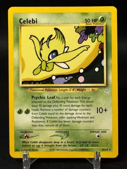 Celebi 16/64 Neo Revelation Regular Pokemon TCG card - LP - Image 1