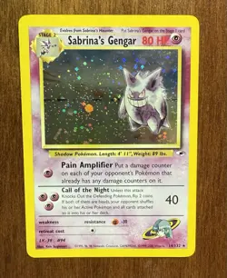 Pokemon TCG Holographic Sabrina's Gengar Gym Challenge Card 14/132 Near Mint - Image 3