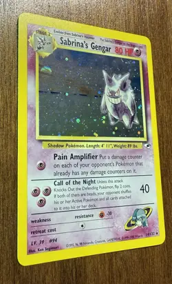 Pokemon TCG Holographic Sabrina's Gengar Gym Challenge Card 14/132 Near Mint - Image 5
