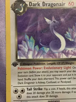 Dark Dragonair 33/82 Team Rocket 1st Edition Pokemon Card WotC Vintage LP - Image 3