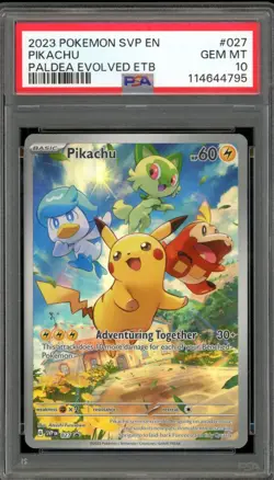Pokemon Pikachu SVP 027 Paldea Evolved ETB Black Star Promo Card PSA 10 GEM MINT - Image 1