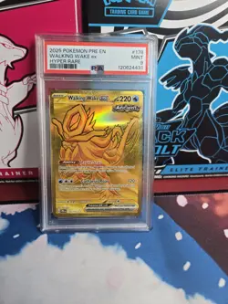 Pokemon 2025 Prismatic Evolutions Hyper Rare Card #178 Walking Wake EX PSA 9 - Image 1