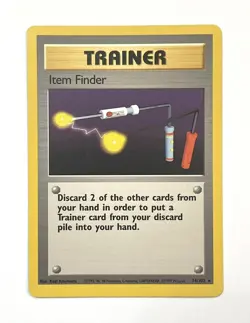 Item Finder 74/102 Base Set Pokemon Trainer Card Rare LP/MP Moderate Play - Image 1