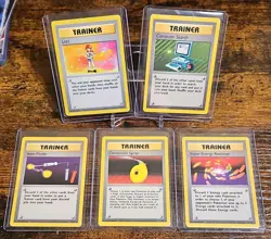 Pokemon Base Set Trainer 5 Card Lot Lass Computer Search Item Finder - Image 1
