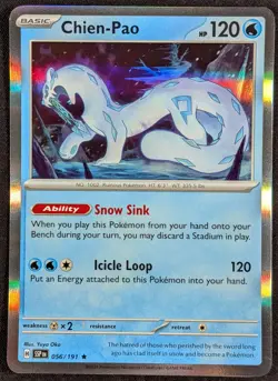Chien-Pao 2024 Surging Sparks Holo Rare Pokemon Card 056/191 (NM) - Image 1