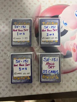 151 - Complete Non Holo/Base Set Of Common andUncommon + Rare Holos 153 Cards - Image 2