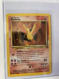 Pokemon TCG Moltres Fossil 12/62 Holo Rare Card - Image 1